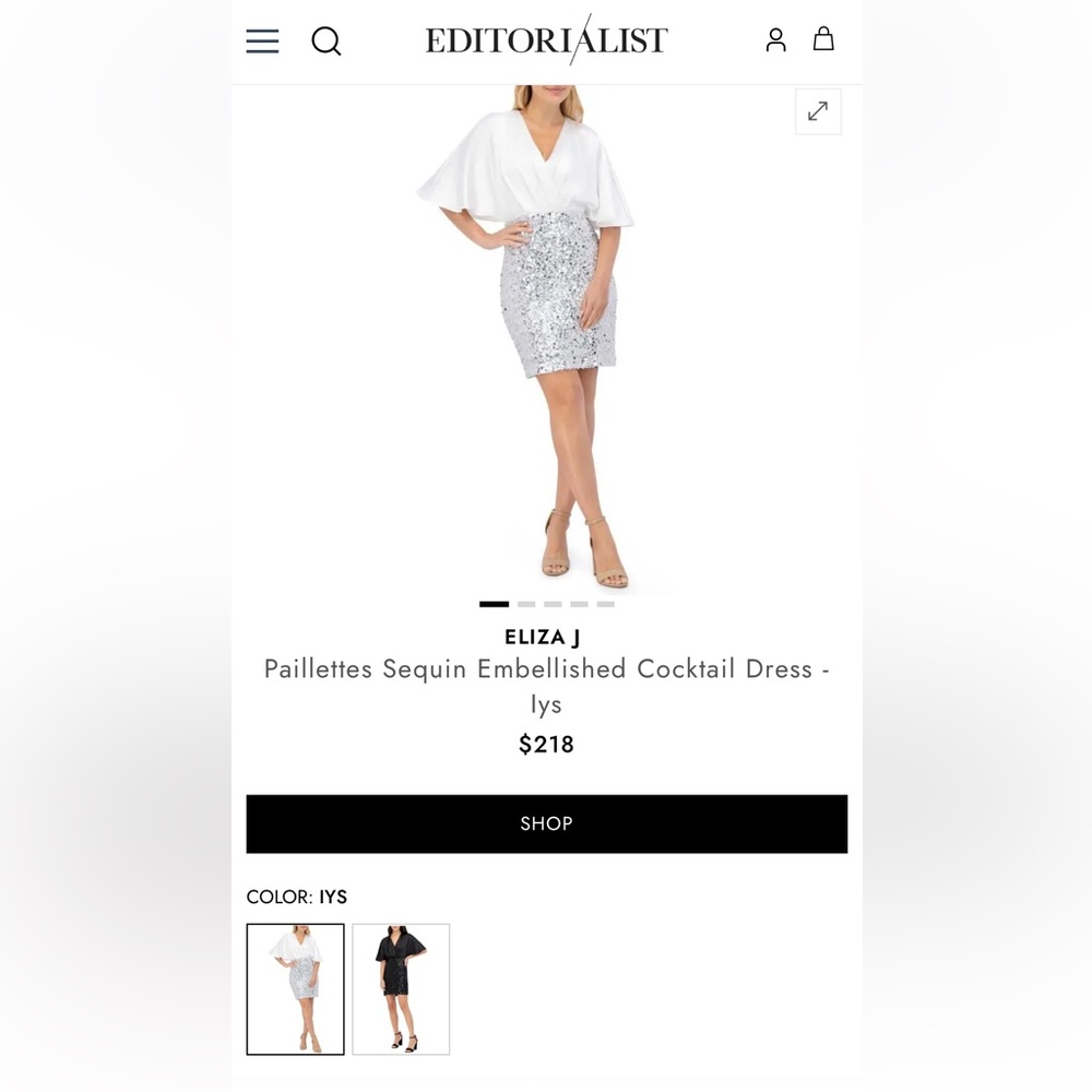 ELIZA J Paillettes Sequin Embellished Cocktail Dress - lys Size 4 MSRP $218 - Picture 11 of 11